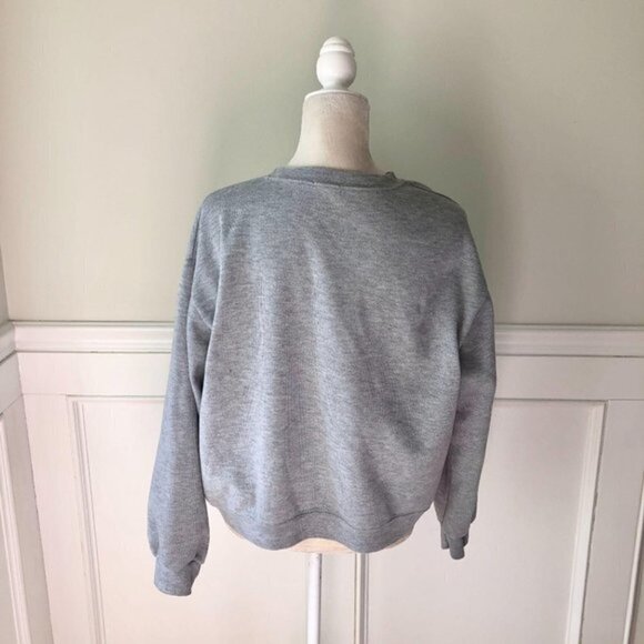 E-AN Pullover Puff Sleeve Sweatshirt Gray - Picture 3 of 4